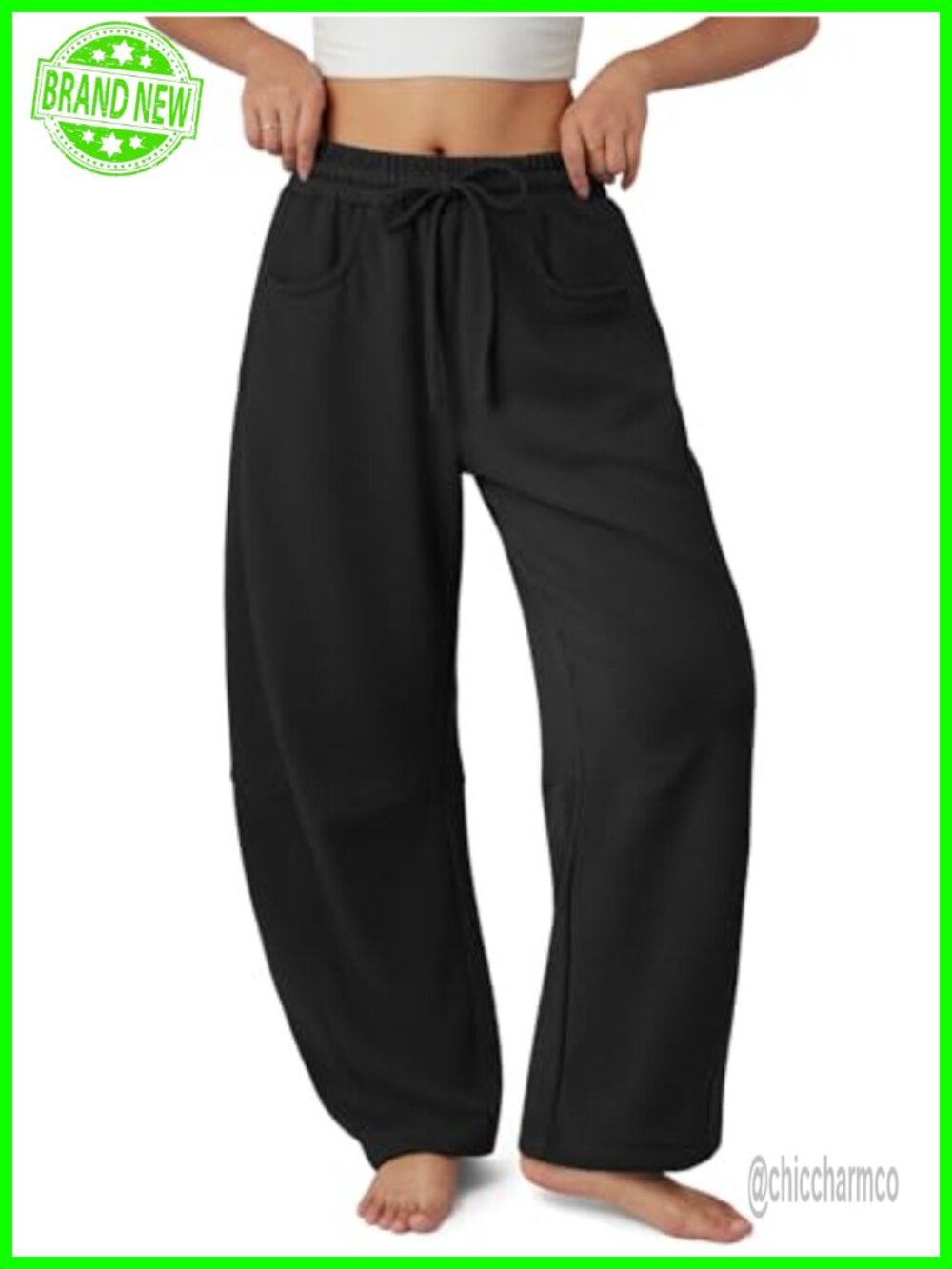 Barrel Sweatpants Wide Leg Baggy Lounge Pants Cotton Drawstring